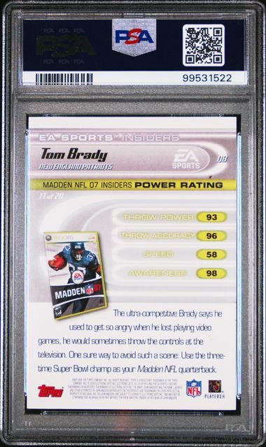 2006 Topps #13 Tom Brady EA Sports Madden 07 PSA 9