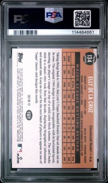 2024 Topps #134 Elly De La Cruz Throwback Thursday Rookie RC PSA 10