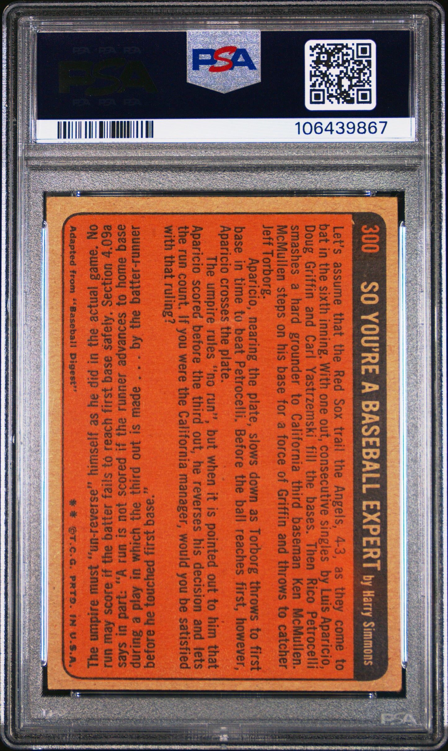 1972 Topps #300 Hank Aaron In Action PSA 3