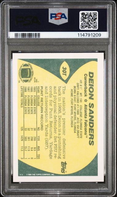 1989 Topps Traded #30T Deion Sanders PSA 10