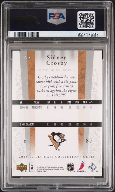 2006 Upper Deck Ultimate Collection #47 Sidney Crosby /699 PSA 10