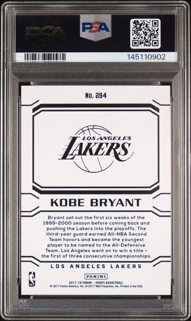 2017 Panini Hoops #294 Kobe Bryant Blue Checkerboard /75 PSA 10