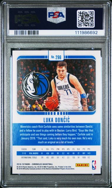 2018 Panini Chronicles #296 Luka Doncic Rookie RC PSA 8
