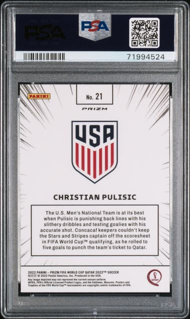2022 Prizm World Cup Qatar Chrisian Pulisic Manga PSA 10