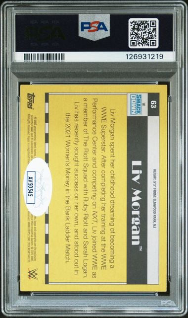 2021 Topps WWE Heritage #63 Liv Morgan PSA/DNA Autograph 10