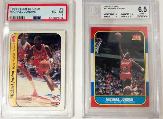 1986-87 Fleer Complete Set 1-132 w/Stickers Michael Jordan RC BGS 6.5 PSA 6