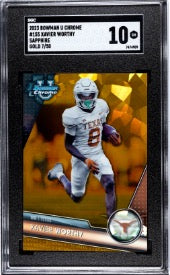 2023 Bowman U Chrome #155 Xavier Worthy Sapphire Gold /50 SGC 10