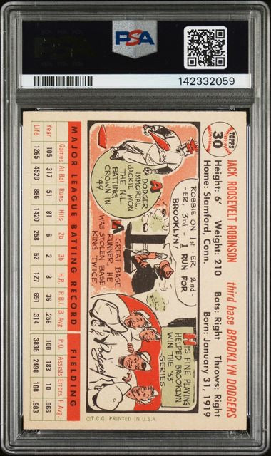 1956 Topps #30 Jackie Robinson (White Back) PSA 5
