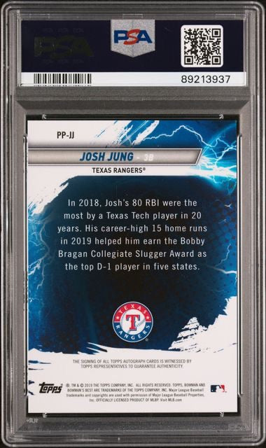 2019 Bowman's Best #PP-JJ Josh Jung Power Producers Autograph /99 PSA 10