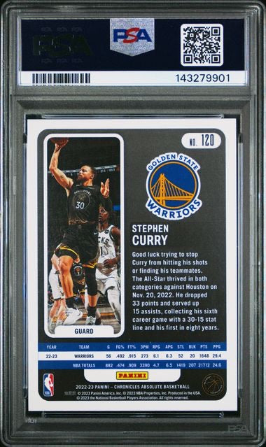 2022-23 Panini Absolute Chronicles #120 Stephen Curry Asia Red /48 PSA 10