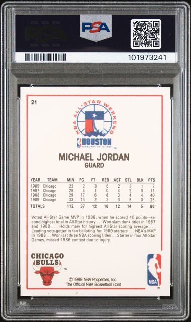 1989 Hoops #21 Michael Jordan All-Star PSA 7
