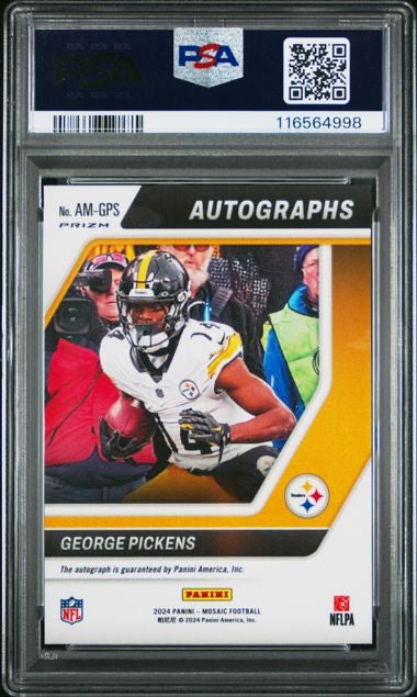 2024 Panini Mosaic #AMGPS George Pickens Autograph Mosaic PSA 10