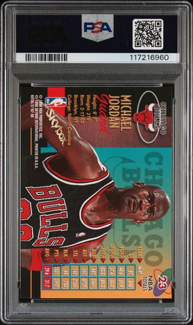 1997 Metal Universe #23 Michael Jordan Championship PSA 7