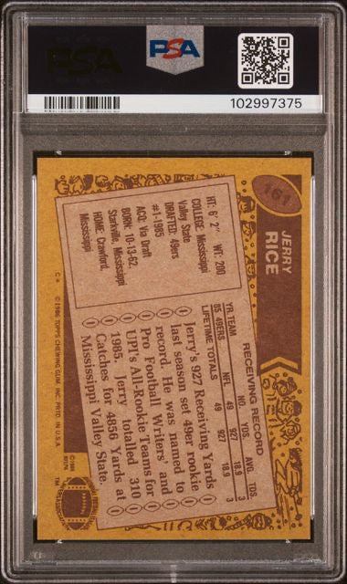 1986 Topps Jerry Rice Rookie RC PSA 5