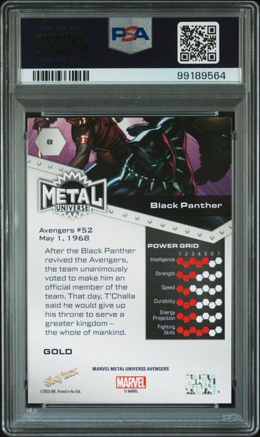 2024 Metal Universe #8 Black Panther Gold FX PSA 8