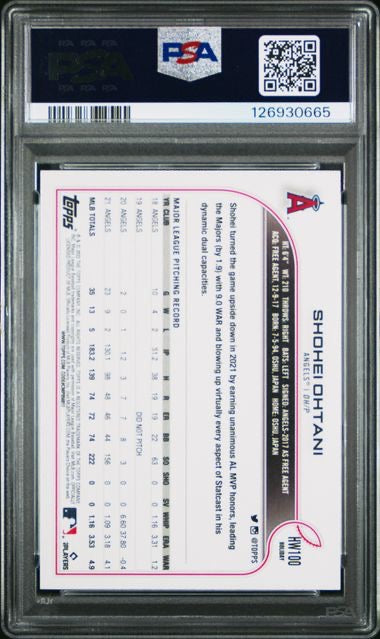 2022 Topps Holiday #HW100 Shohei Ohtani Metallic PSA 10