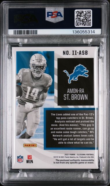 2021 Illusions #II-ASB Amon-Ra St. Brown Instant Impact Relics PSA 8