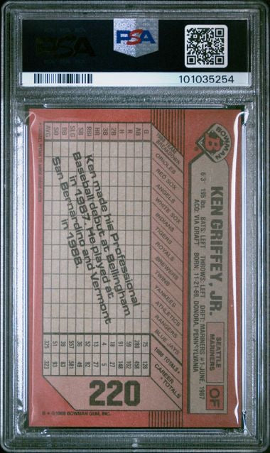1989 Bowman #220 Ken Griffey Jr. PSA 9