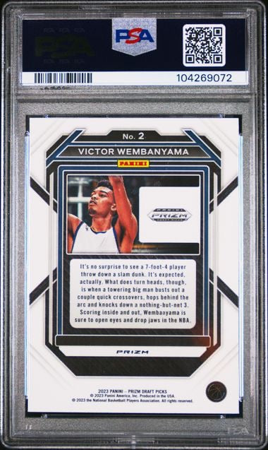 2023 Panini Prizm Draft Picks #2 Victor Wembanyama Red Ice Rookie RC PSA 10