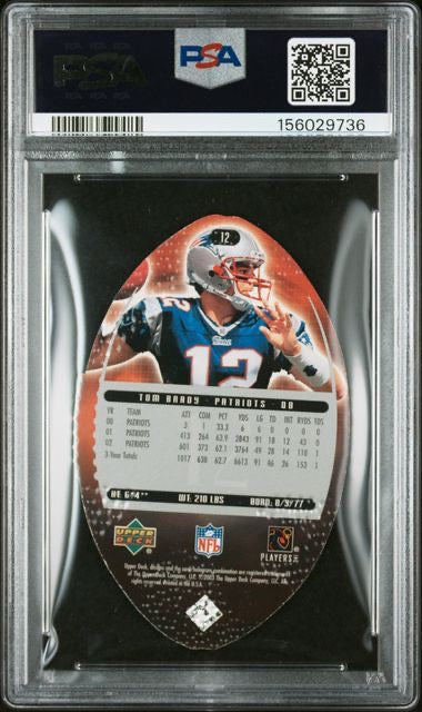 2003 Upper Deck #12 Tom Brady Standing O! Die-Cut PSA 8
