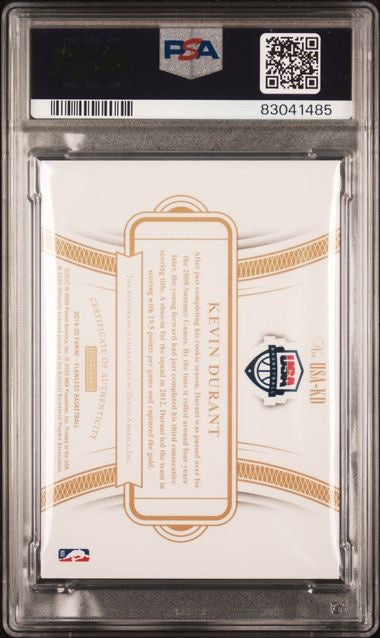 2019 Panini Flawless #USAKD Kevin Durant USA Basketball Autograph /25 PSA 10