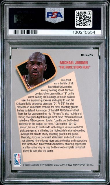 1992 Fleer Total D #5 Michael Jordan PSA 4