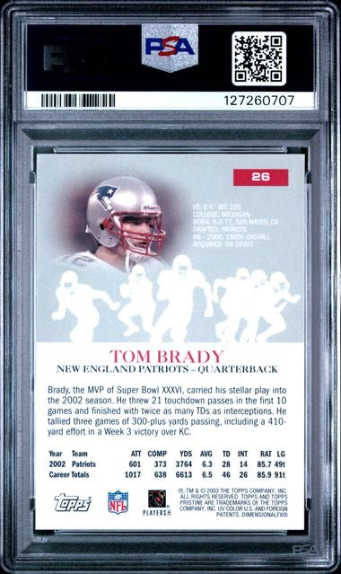 2003 Topps Prisitine #26 Tom Brady PSA 9