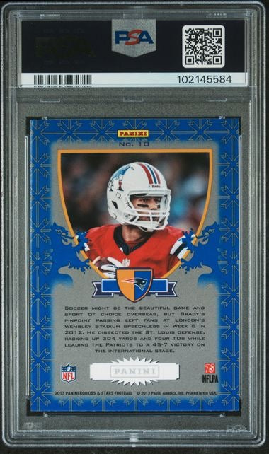 2013 Panini Rookies and Stars #10 Tom Brady Crusade Blue PSA 10