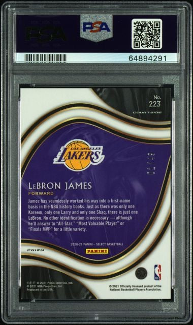 2020 Panini Select #223 Lebron James Red Disco 01/49 PSA 9