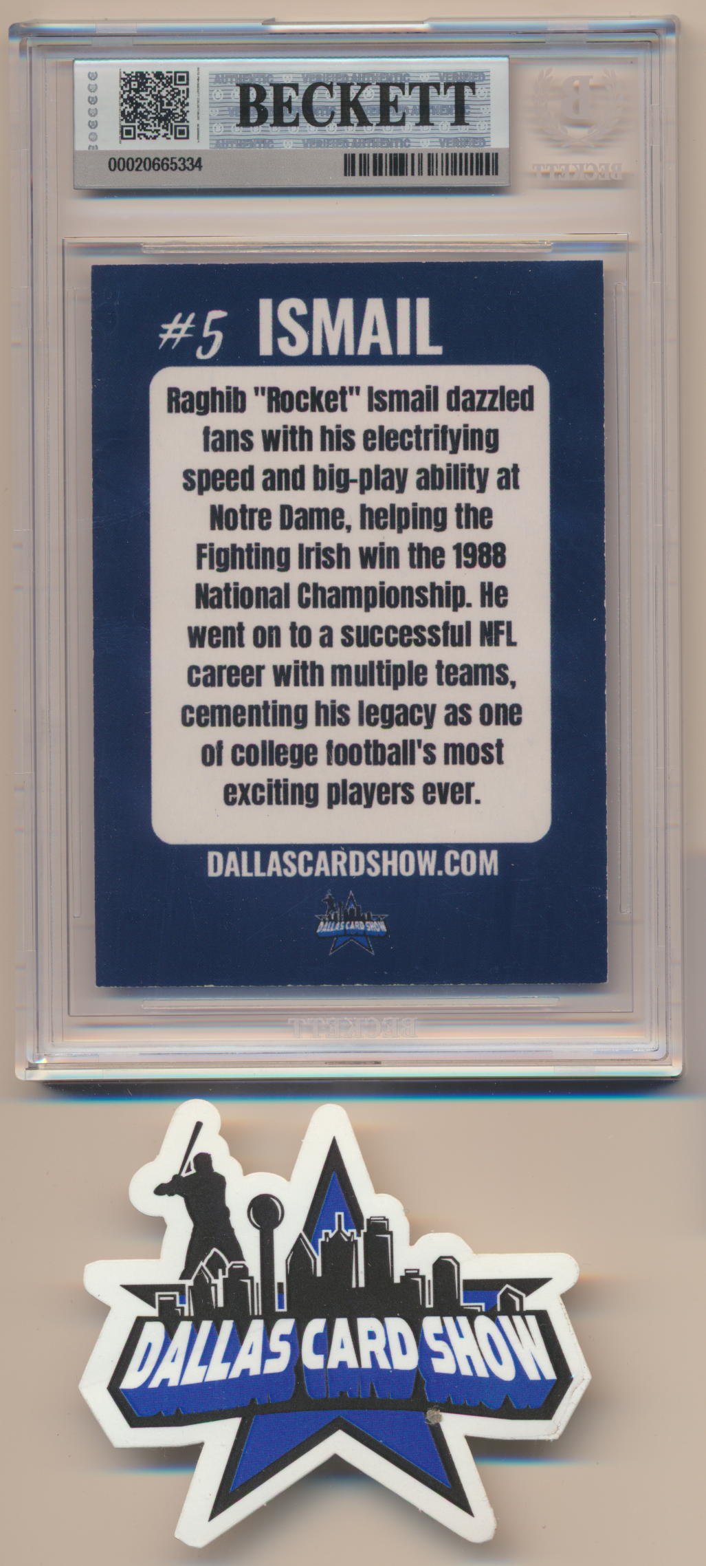 ROCKET ISMAIL DALLAS COWBOYS SIGNED 2026 June Dallas Card Show BGS BAS SLAB AUTO 10