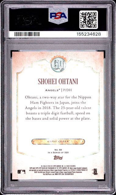 2018 Topps Gypsy Queen Shohei Ohtani Missing Backplate #89 PSA 9