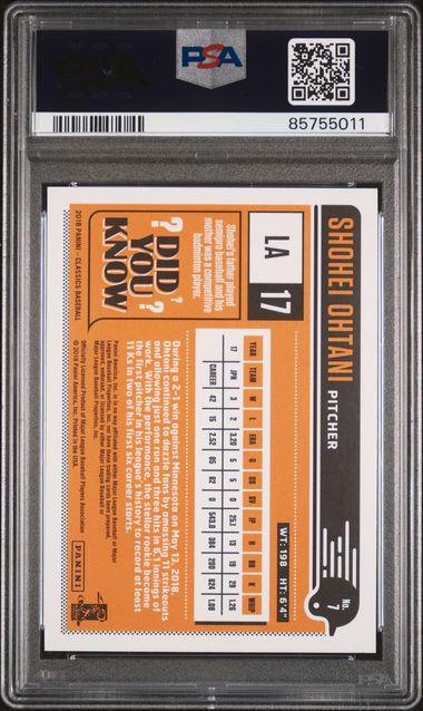 2018 Panini Chronicles Shohei Ohtani Classics ROOKIE #7 PSA 10