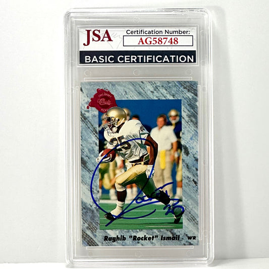 1991 Classic Draft Picks Raghib "Rocket" Ismail Authograph JSA Authenticated
