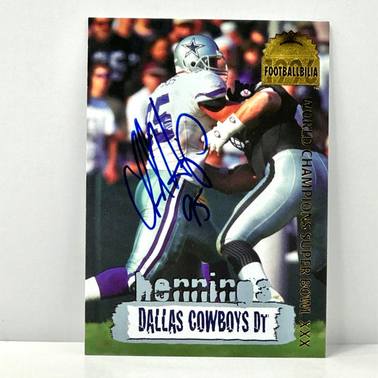 1996 Collector's Edge Cowboybilia Auto #DCA - 4 Chad Hennings Cowboys #d /4000