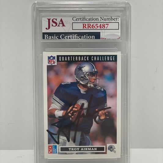 1991 Upper Deck Domino's Pizza #6 Troy Aikman Autographed JSA Certified