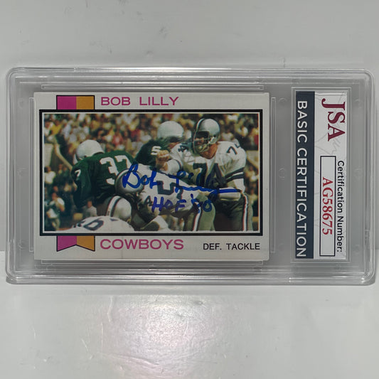 1973 Topps #450 Bob Lilly Dallas Cowboys Autographed JSA Certified