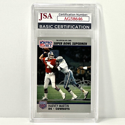 1990 Pro Set Harvey Martin Super Bowl Superman Autograph JSA Authentic