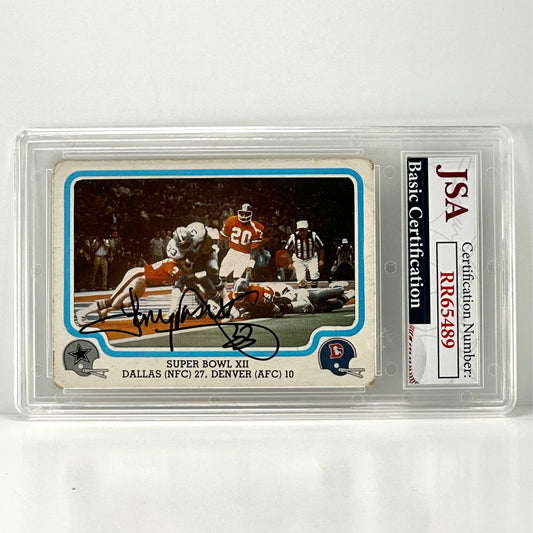 1979 Fleer Action Super Bowl XII #68 Tony Dorsett Autograph JSA Authentic