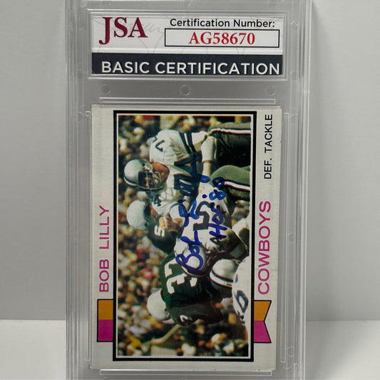 1973 Topps Bob Lilly #450 Autographed JSA Authentic