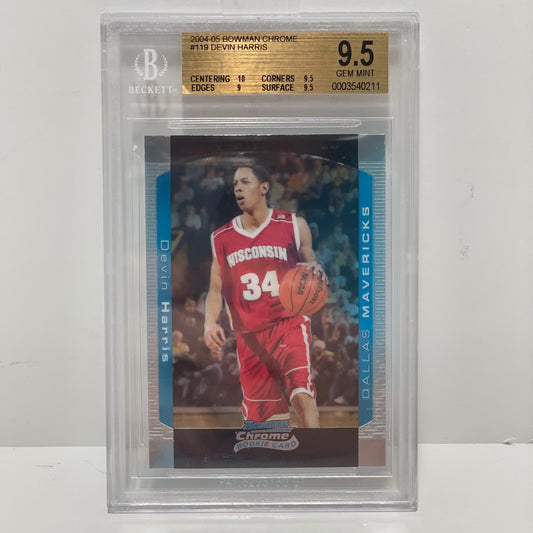 2004-2005 Bowman Chrome #119 Devin Harris Beckett 9.5