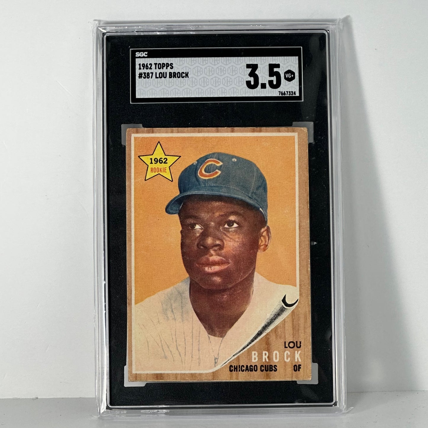 1962 Topps Lou Brock RC Rookie #387 SGC 3.5 VG+