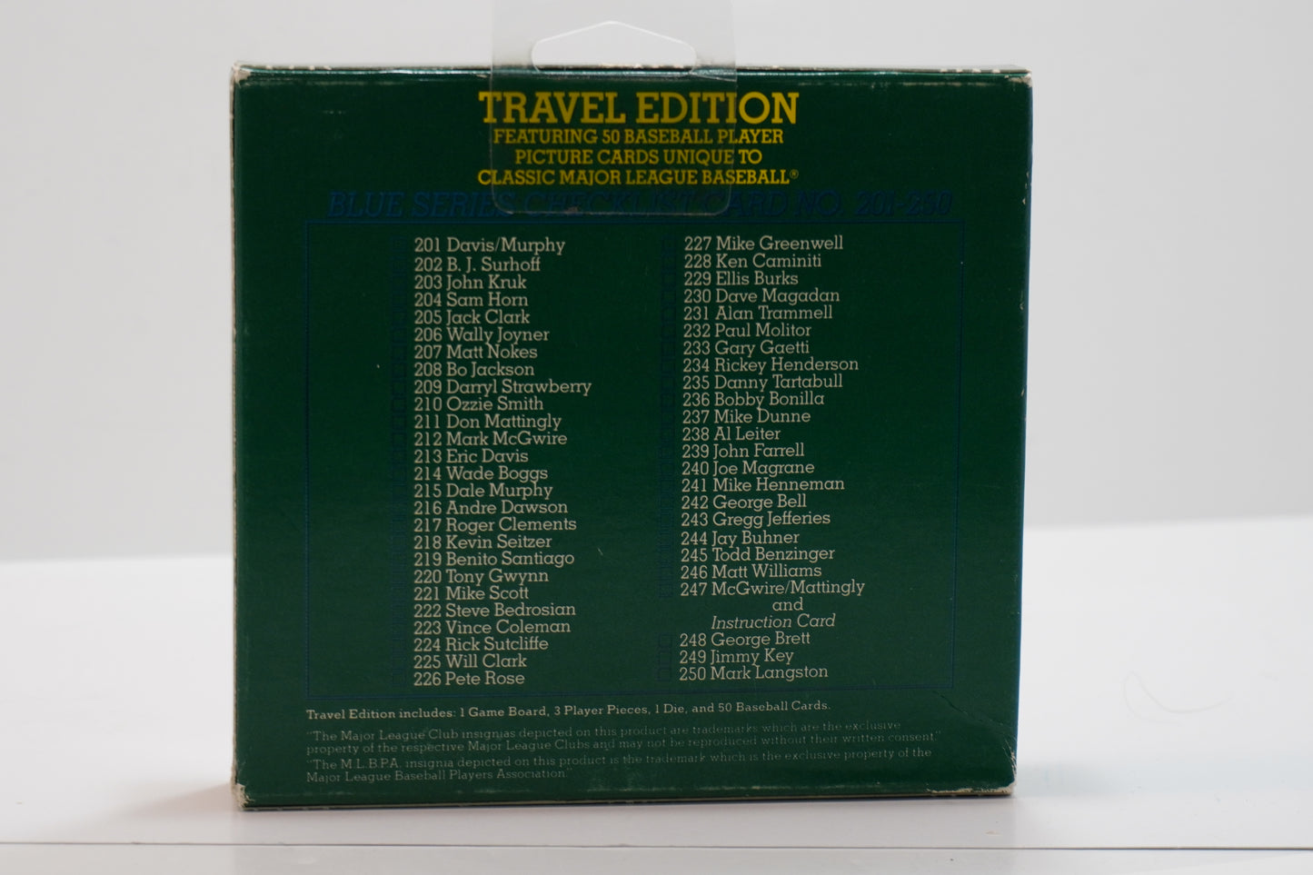 1988 CLASSIC GAMES BASEBALL TRAVEL EDITION BLUE SERIES 50 CARD SET SEALED