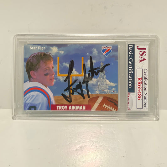 1991 Star Pics Football Flashback Troy Aikman #50 HOF Autographed JSA Certified