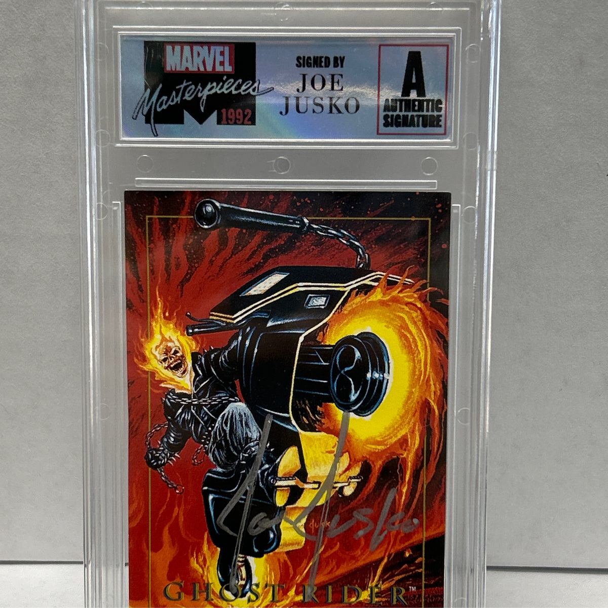 1992 Marvel Masterpieces Ghost Rider Signed by Joe Jusko JSA Certified DCS Authentic