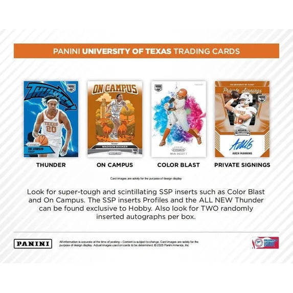 2025 Panini University of Texas NIL Hobby Box