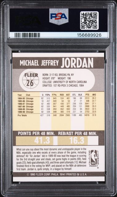 1990 Fleer Michael Jordan #26 PSA 8