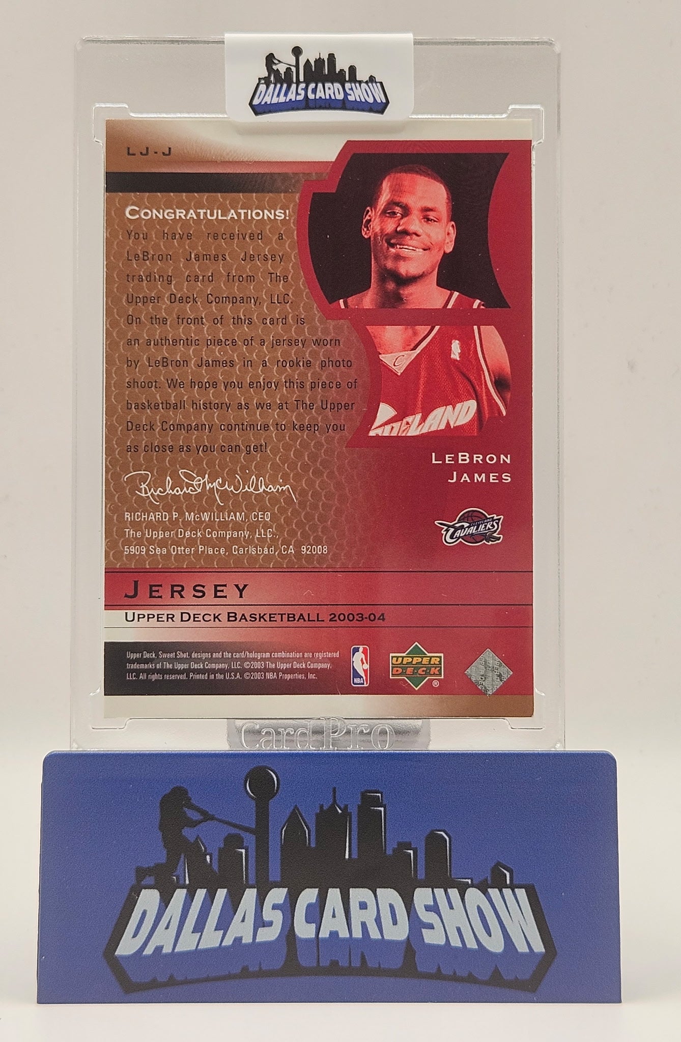 2003-04 Upper Deck #LJ-J Lebron James Sweet Shot Rookie Jersey