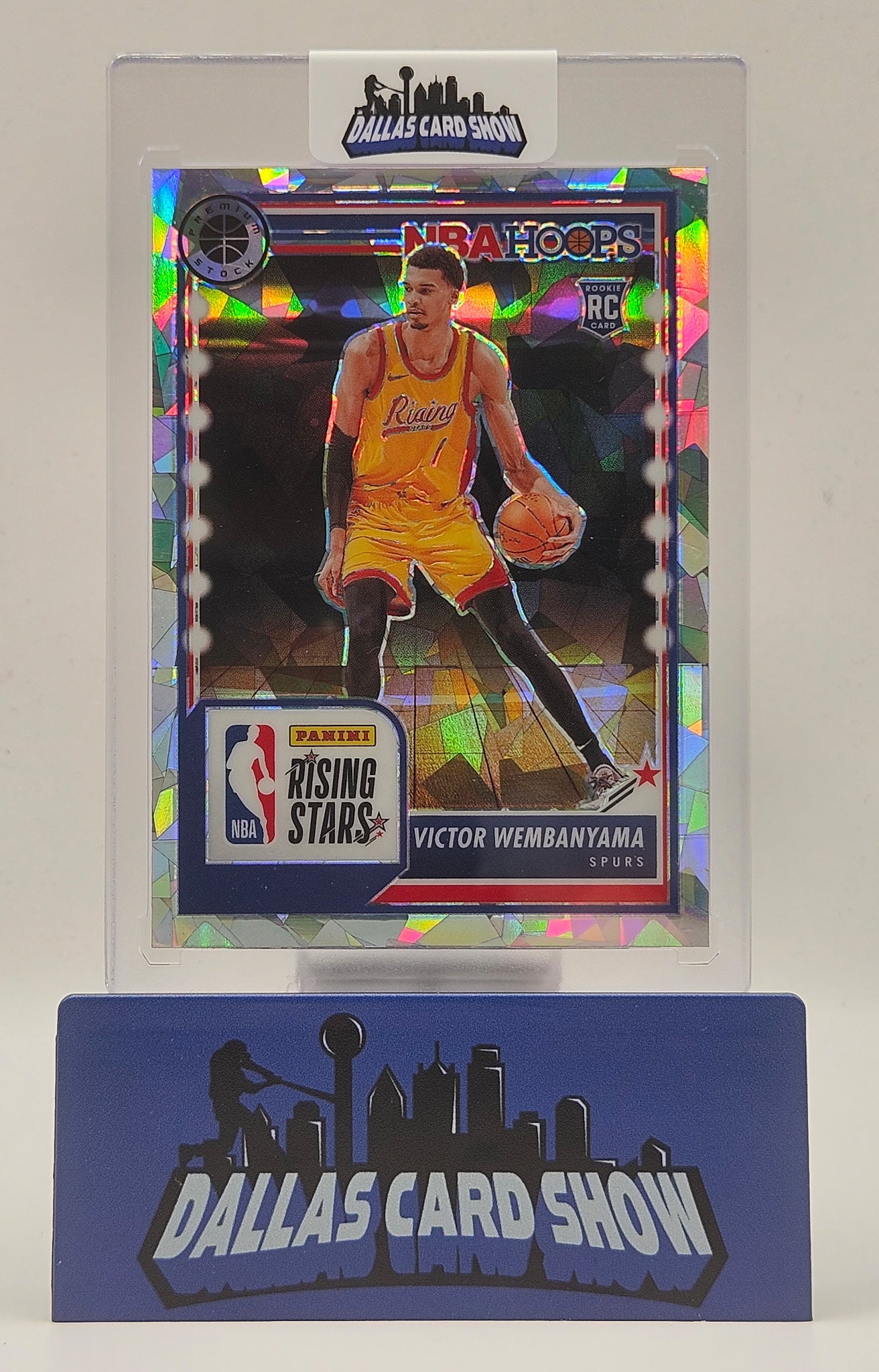 2023-24 Panini Hoops Premium Stock #282 Victor Wembanyama Cracked Ice Rising Stars