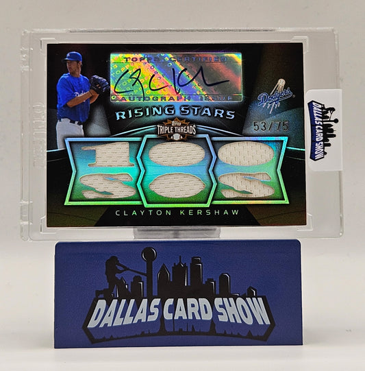 2009 Topps Triple Threads #111 Clayton Kershaw Rising Stars Patch Autograph /75