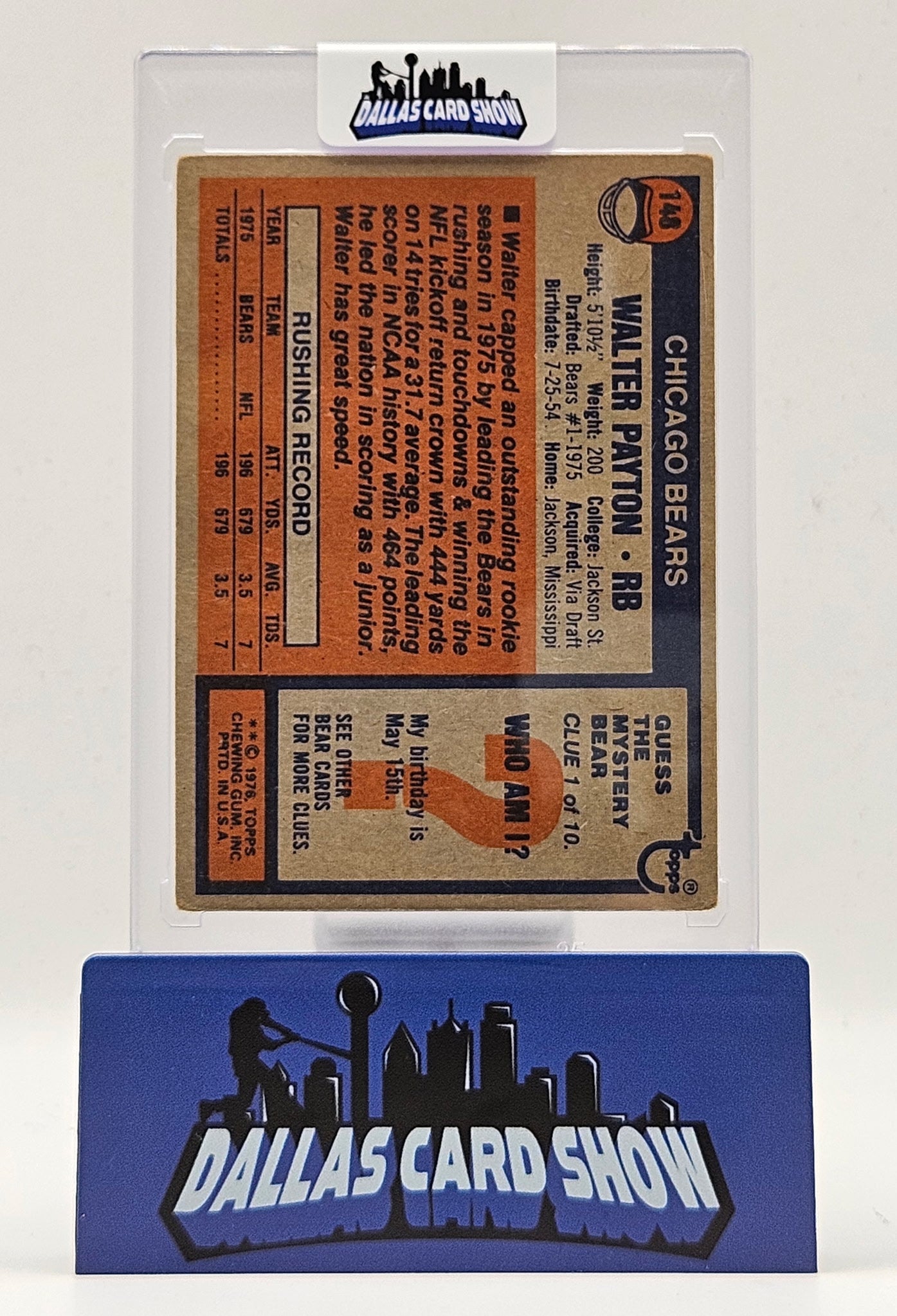 1976 Topps #148 Walter Payton Rookie RC